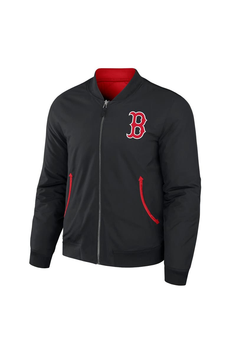 Darius Rucker Collection by Fanatics Men's Darius Rucker Collection by Fanatics Black/Red Boston Red Sox Reversible Full-Zip Bomber Jacket, Alternate, color, Black