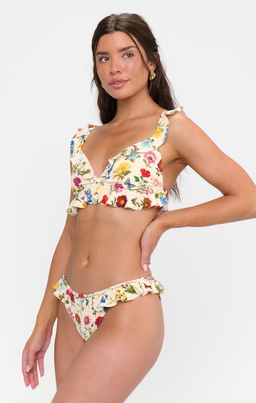 Show Me Your Mumu Rosemary Ruffle Bottom in French Floral Rib Scrunch at Nordstrom, Size Large