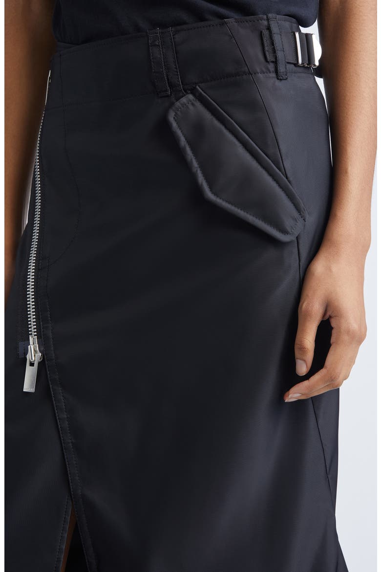 Insulated Nylon Twill Skirt, Alternate, color, BLACK