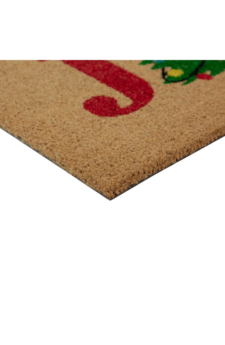 Northlight Natural Coir "Joy" Christmas Tree Doormat 18" x 30", Alternate, color, Brown