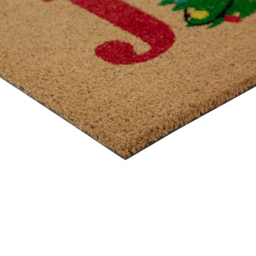 Northlight Natural Coir "joy" Christmas Tree Doormat 18" X 30" In Brown