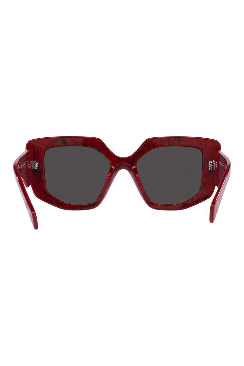 50mm Geometric Sunglasses, Alternate, color, RED/DARK GREY