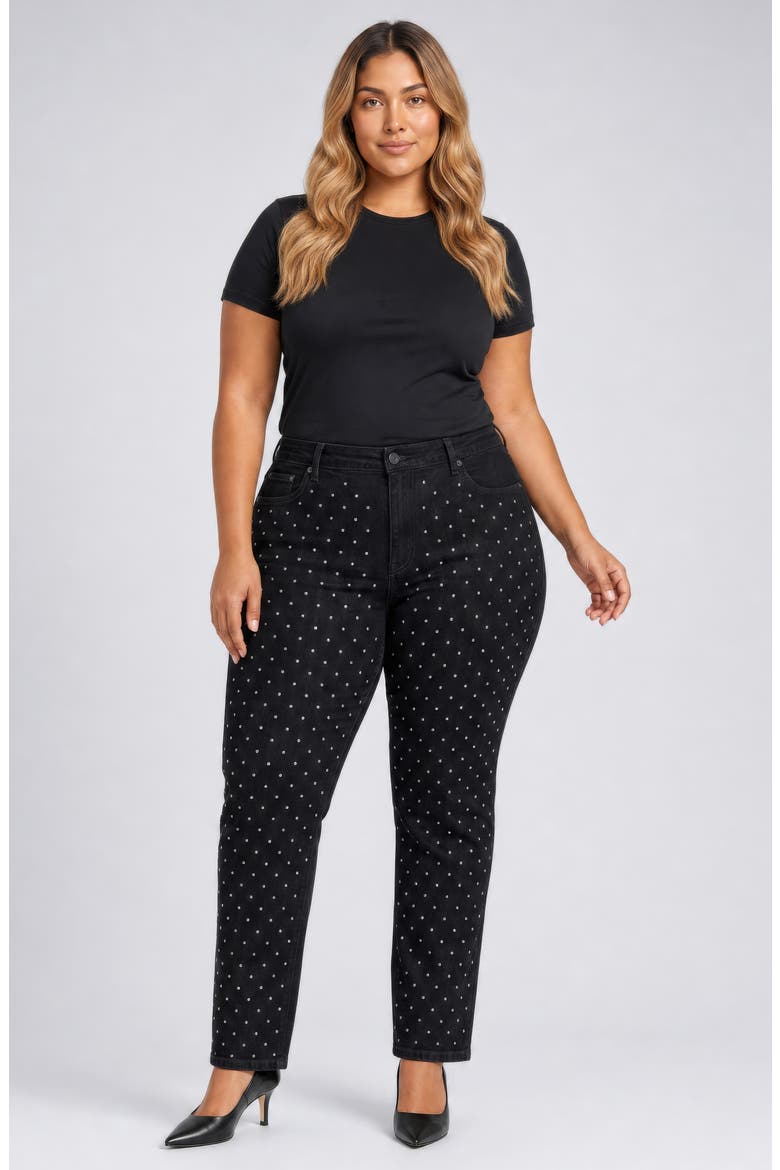 Sheri High Waist Slim Straight Leg Jeans, Alternate, color, BLACK RINSE