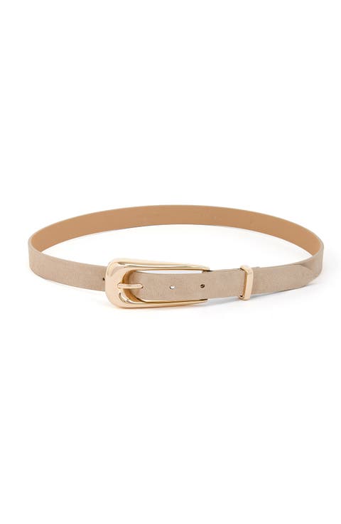 Snakeskin Print Leather Belt