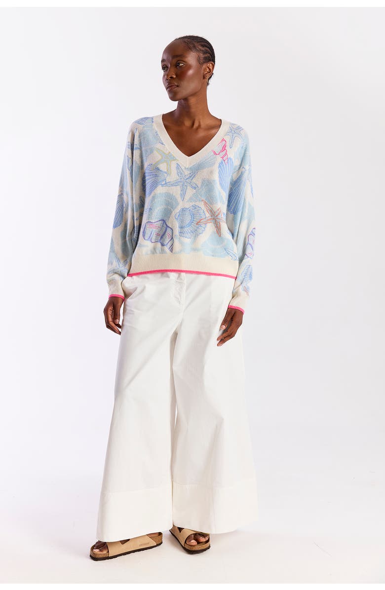 Brodie Pure Cashmere Scatter Shell 100% Cashmere Sweater, Alternate, color, Organic White