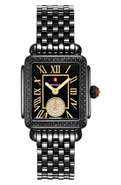 Deco Madison Mid Noir Diamond Bracelet Watch, 31mm x 25mm