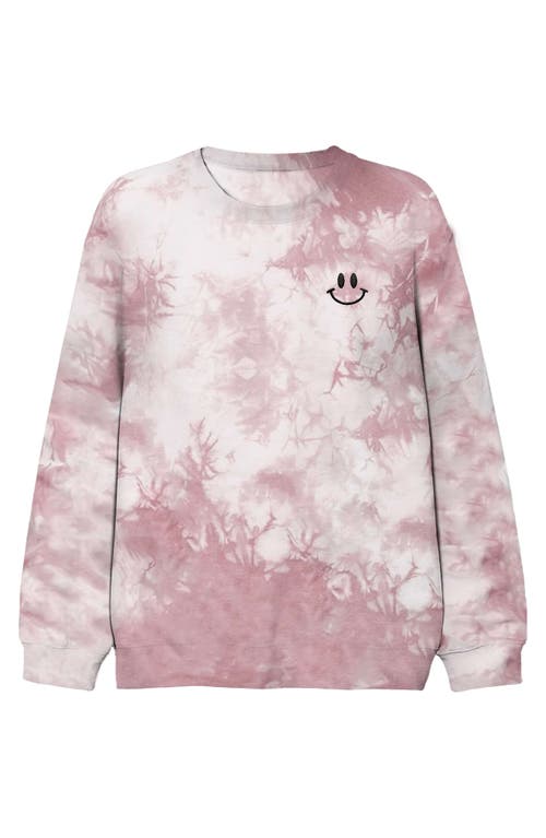 DALIX DALIX SMILE FACE TIE DYE CREWNECK SWEATSHIRT 