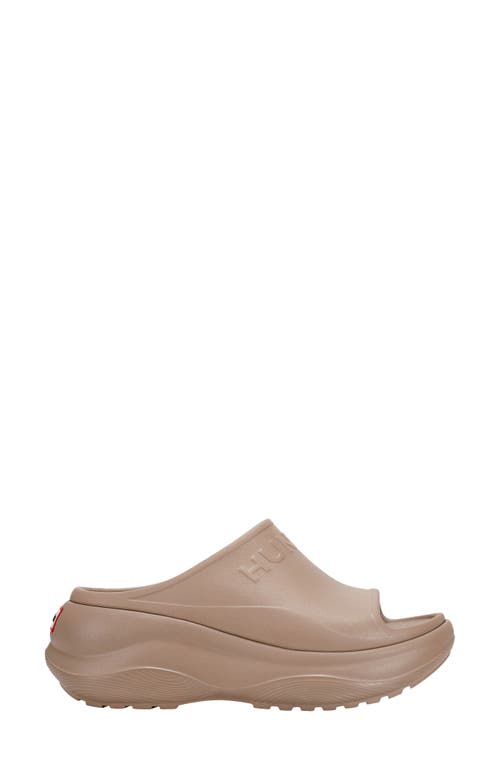 Hunter Haddie Platform Slide Sandal In Light Brown 230
