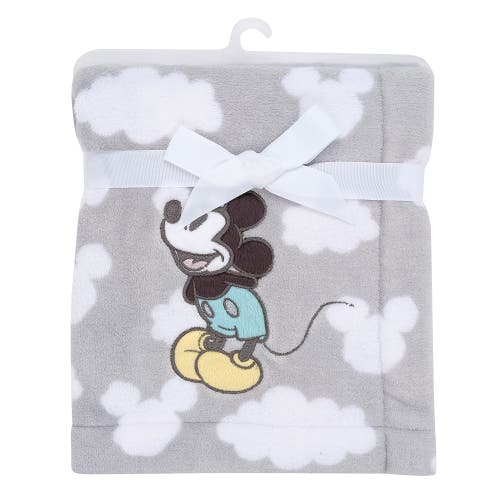 Lambs & Ivy Disney Baby Moonlight Mickey Mouse Soft Fleece Baby Blanket In Gray