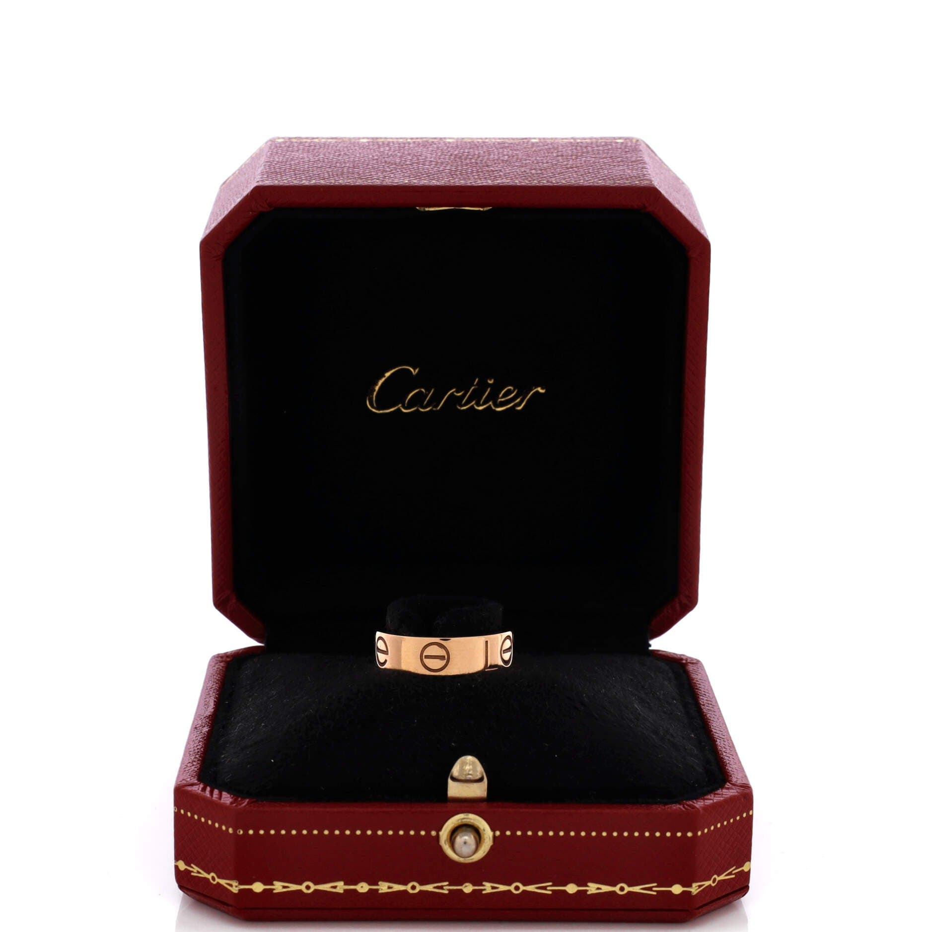 Pre-Owned Cartier Engraved Love Band Ring 18K Rose Gold (Women) | Nordstrom