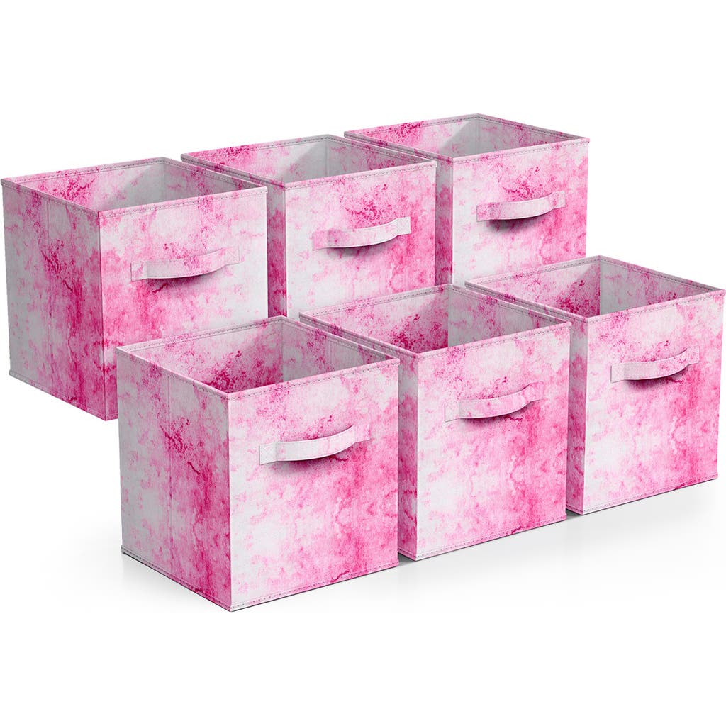 Sorbus 6-pack Collapsible Storage Bins In Tie- Dye Pink