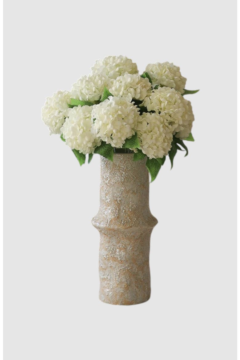 White Mini Snowball Hydrangea Bouquet, Alternate, color, White