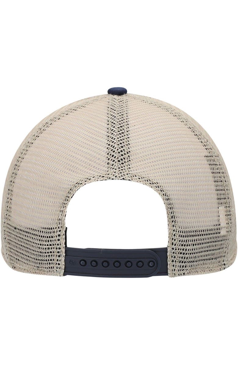 '47 Men's '47 Navy/Natural Denver Broncos Trawler Trucker Clean Up Snapback Hat, Alternate, color, 