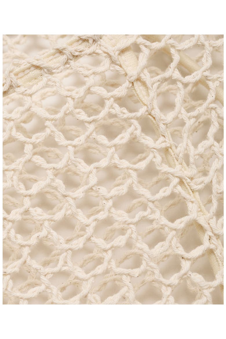 Stretch Cotton Crochet Sweater, Alternate, color, ECRU