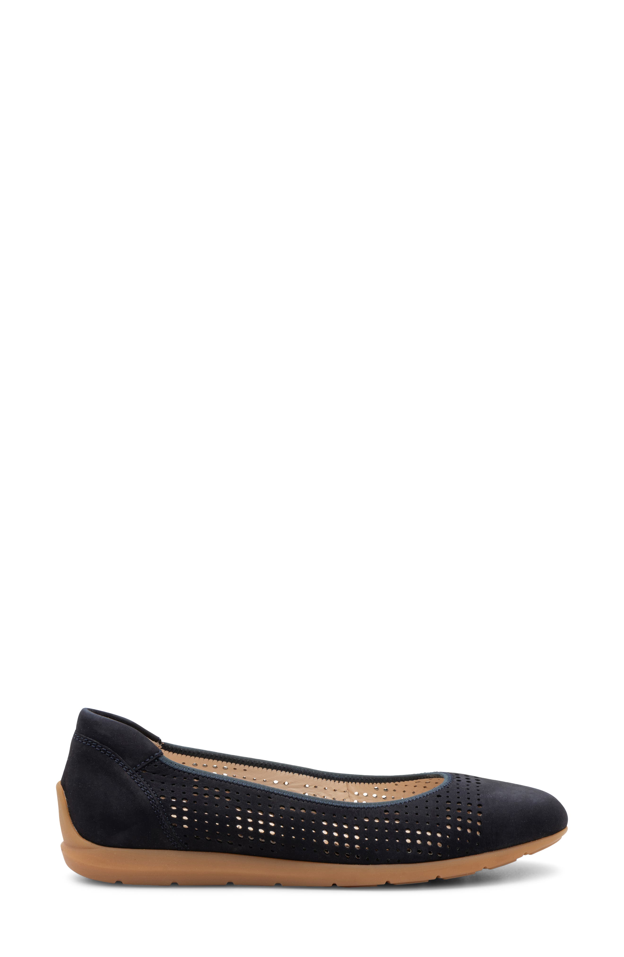 ara Sarah Perf Flat, Alternate, color, Navy