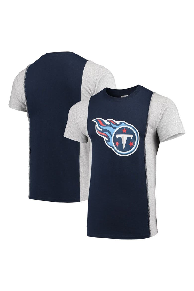 Men's Refried Apparel Navy/Gray Tennessee Titans Sustainable Upcycled Split T-Shirt, Main, color, Navy