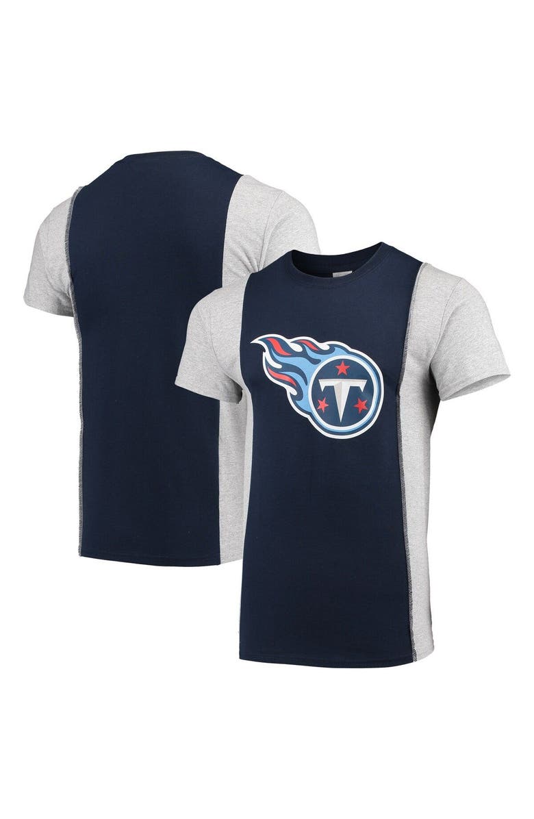 REFRIED APPAREL Men's Refried Apparel Navy/Gray Tennessee Titans Sustainable Upcycled Split T-Shirt, Main, color, Navy