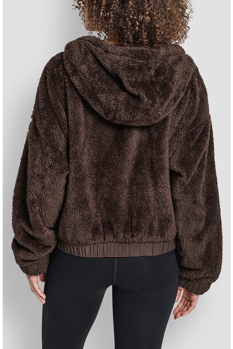 Faux Shearling & Diamond Quilted Hooded Jacket, Alternate, color, ESPRESSO