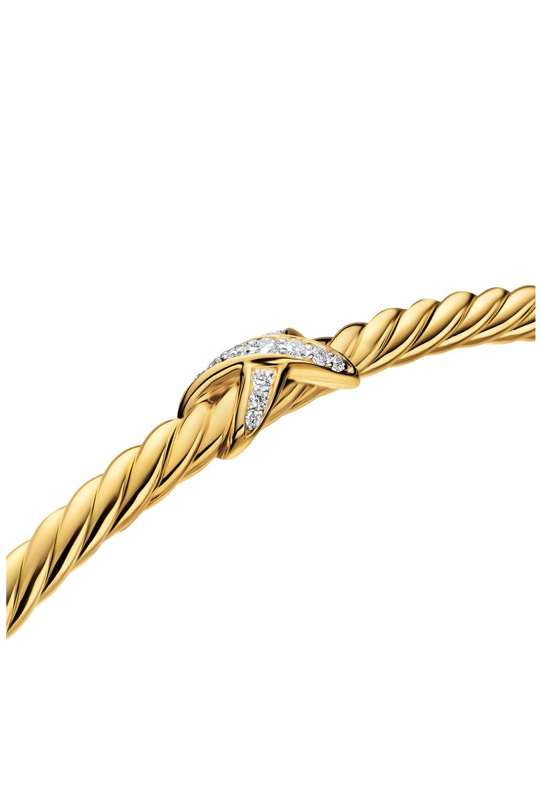 Micro Cable Flex X Bracelet in 18K Gold with Diamonds, 2.6mm, Alternate, color, GOLD