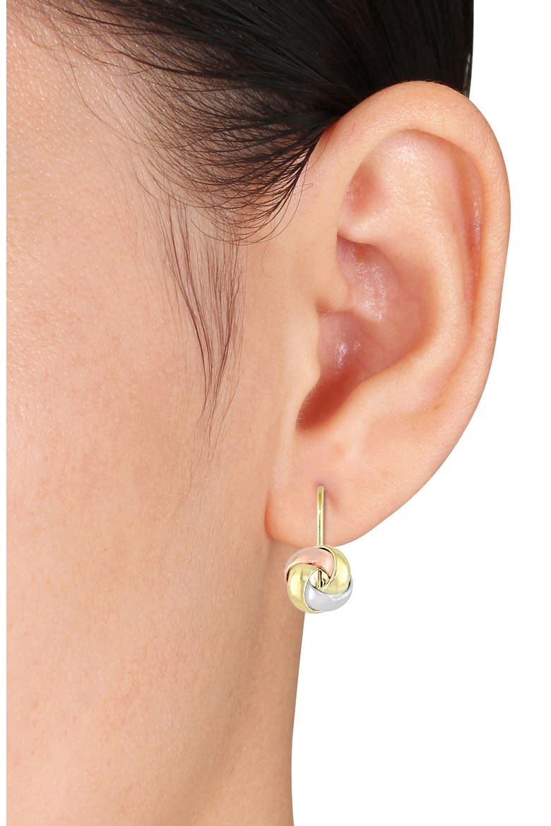 Entwined Polished Love Knot Huggie Hoop Earrings, Alternate, color, GOLD MULTI