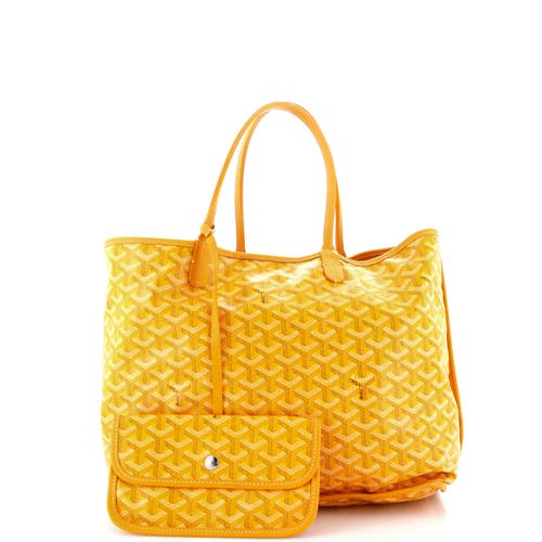 Pre-owned Goyard  Goyard Anjou Reversible Tote Coated Canvas Pm In Yellow