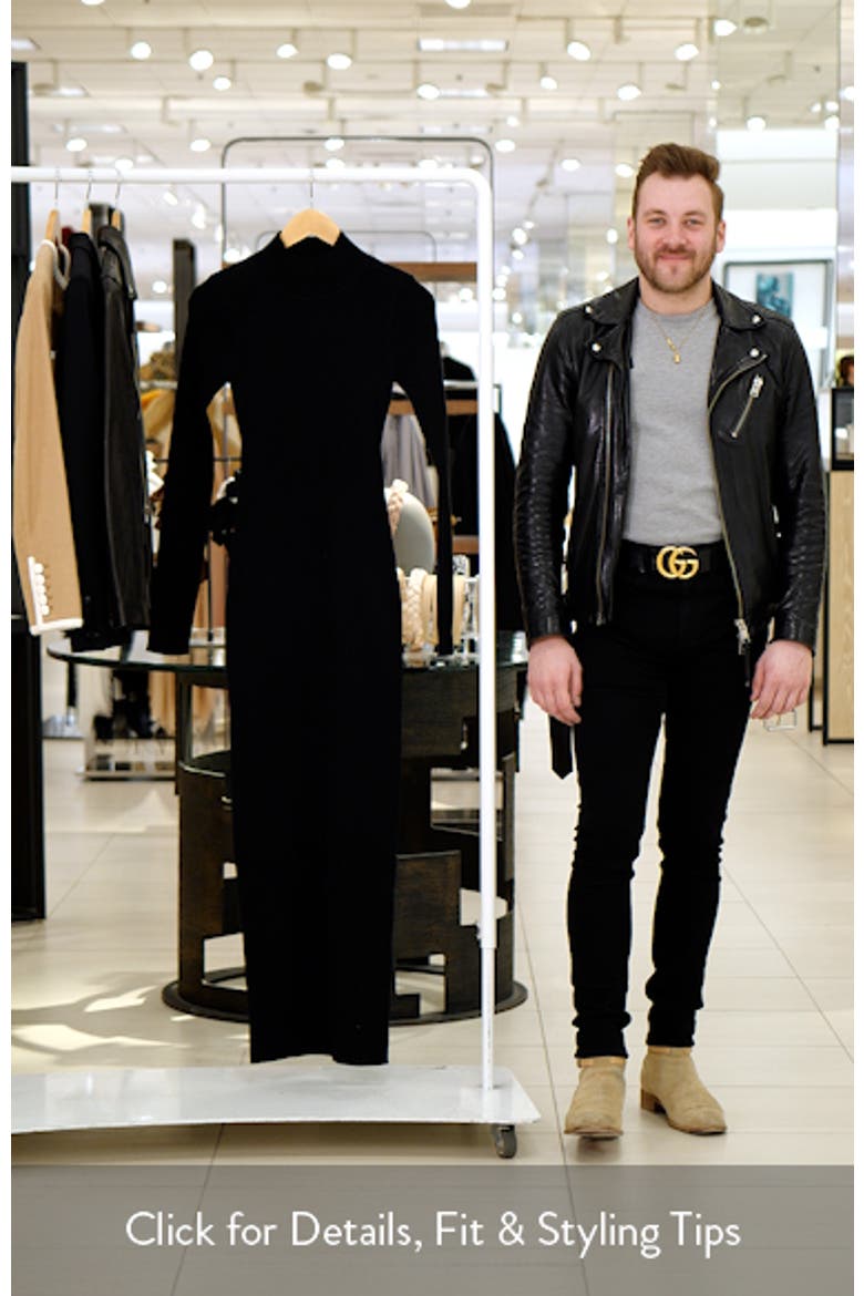 Back Corset Rib Long Sleeve Sweater Dress video