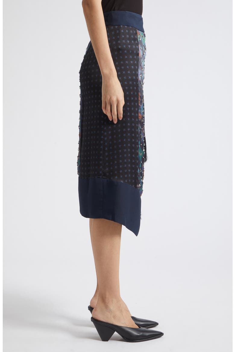Desert Flower Bead Detail Mixed Print Wrap Skirt, Alternate, color, MIDNIGHT MULTI