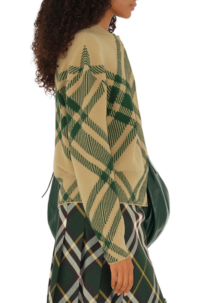 Burberry Oversize Check Wool Blend Cardigan, Alternate, color,