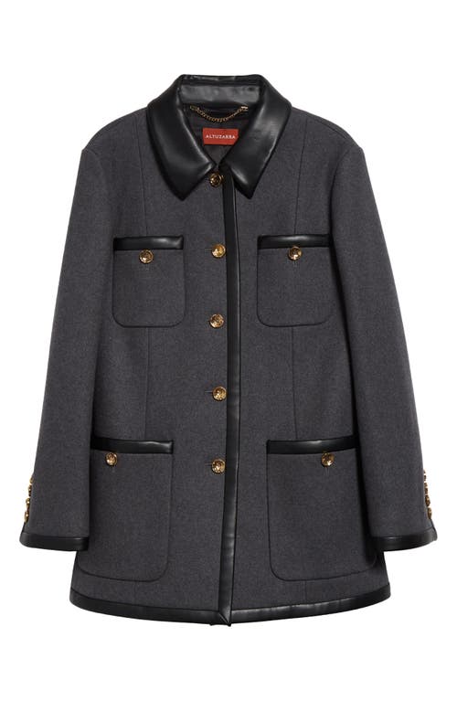 Altuzarra Clarkes Wool Blend Short Coat In 000077 Iron Melange