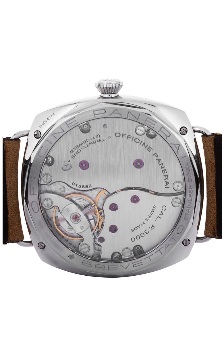 Panerai Preowned 2013 Radiomir Manual Leather Strap Watch, 47mm, Alternate, color, BLACK/ BROWN