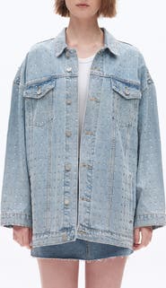 Bayeas Oversize Rhinestone Denim Jacket