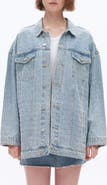 Bayeas Oversize Rhinestone Denim Jacket