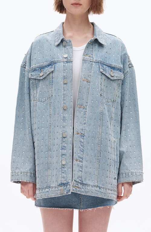 Bayeas Oversize Rhinestone Denim Jacket In Blue