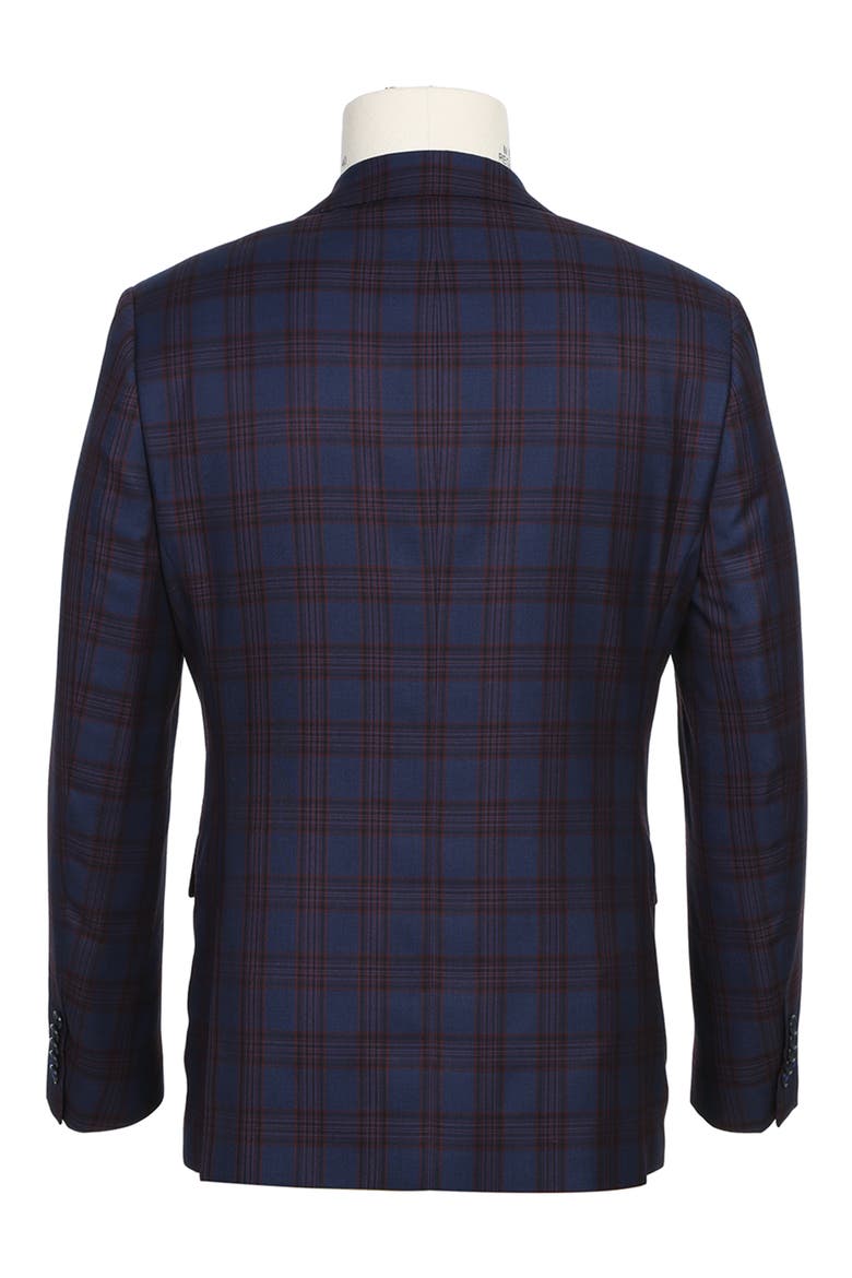 Trim Fit Plaid Two-Button Suit, Alternate, color, BLUE