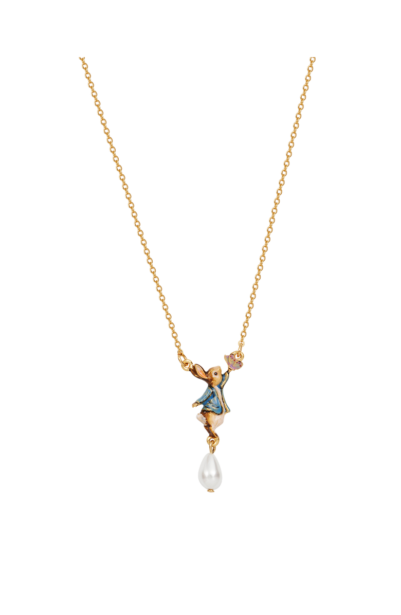 Fable England x Peter Rabbit Butterfly Pearl Drop Necklace, Main, color, Gold