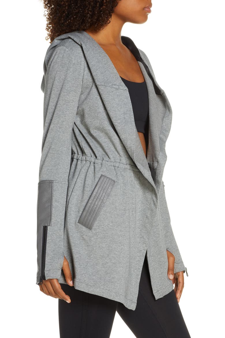 Traveler Wrap Jacket, Alternate, color, CHARCOAL HEATHER