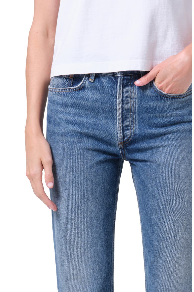 Lana High Waist Straight Leg Jeans, Alternate, color, LIBERTY MED INDIGO