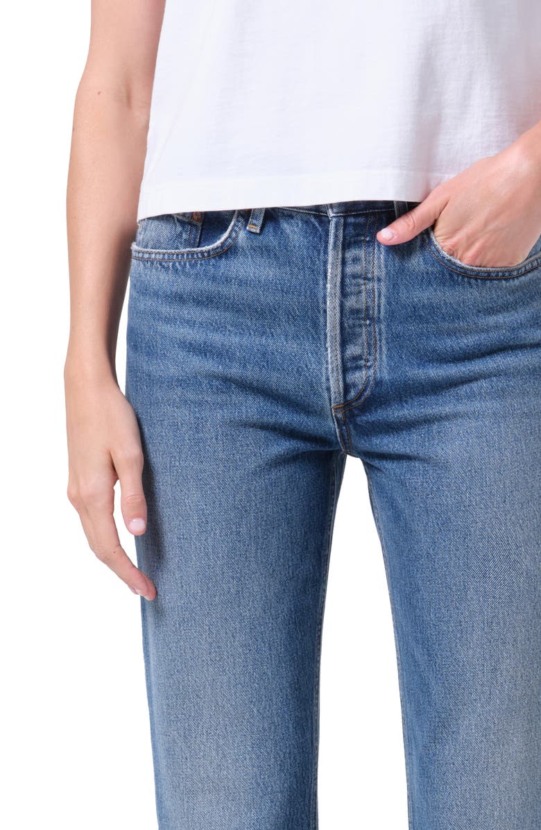 AGOLDE Lana High Waist Straight Leg Jeans, Alternate, color, Liberty Med Indigo