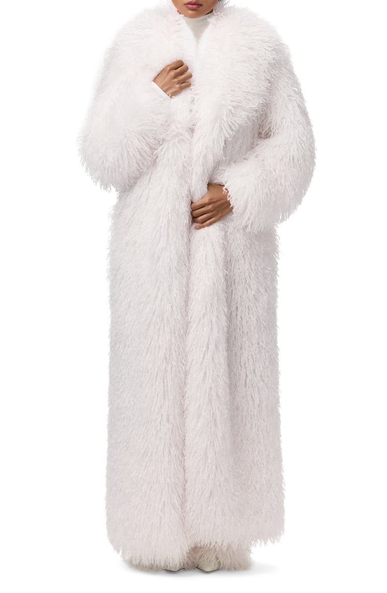 Naked Wardrobe Faux Shearling Coat, Main, color, Bone