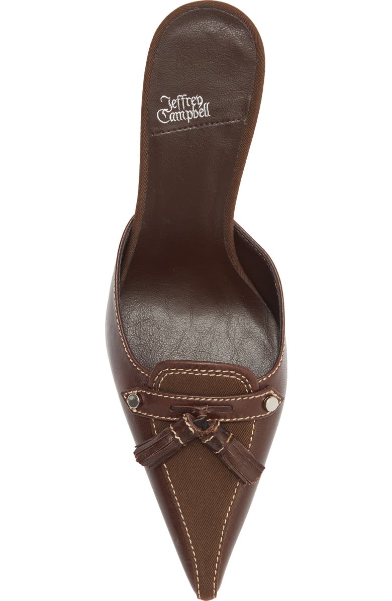 Jeffrey Campbell Claypool Pointed Toe Tassel Loafer Mule, Alternate, color, Coffee Combo