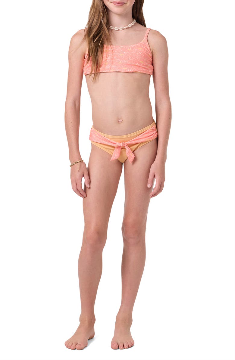 O'Neill Kids' Sunshine Reversible Tie Belt Two-Piece Swimsuit, Alternate, color, 