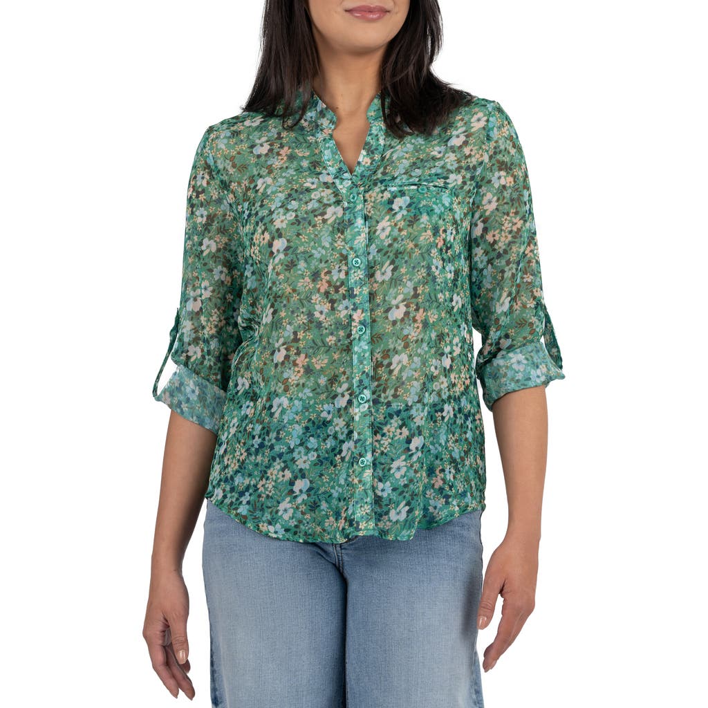 KUT FROM THE KLOTH KUT FROM THE KLOTH JASMINE CHIFFON BUTTON-UP SHIRT