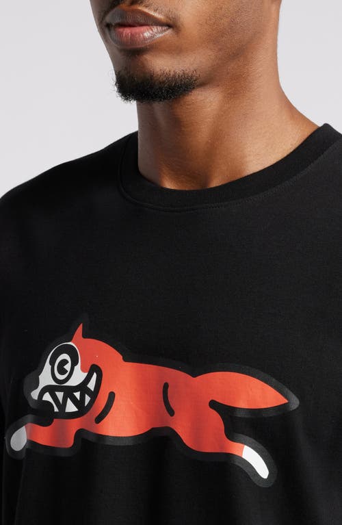 Icecream Running Dog Cotton Graphic T-shirt In Black