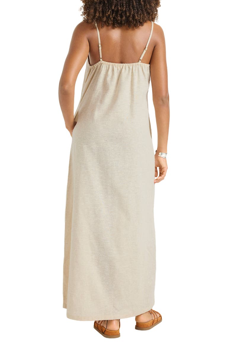 Rhea Organic Cotton & Linen Blend Cover-Up Maxi Sundress, Alternate, color, NATURAL