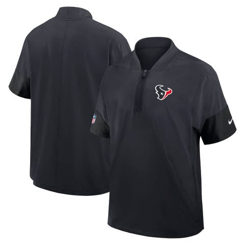Men's Nike Navy Houston Texans Sideline Short Sleeve Quarter-Zip Performance Coach Jacket