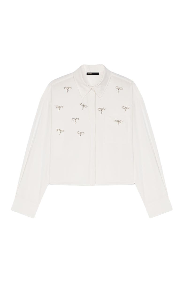 maje Jewel detail shirt, Main, color, White