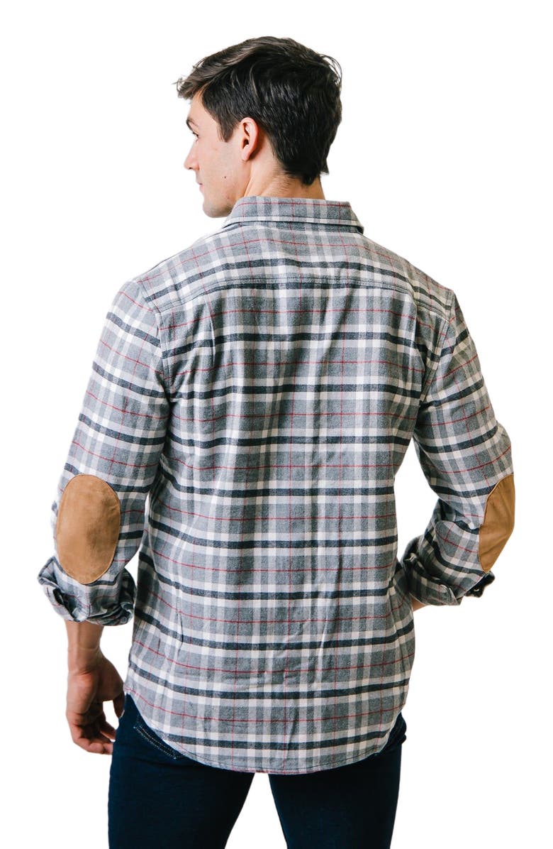 Hope & Henry Men's Organic Flannel Shirt with Elbow Patches, Alternate, color, 