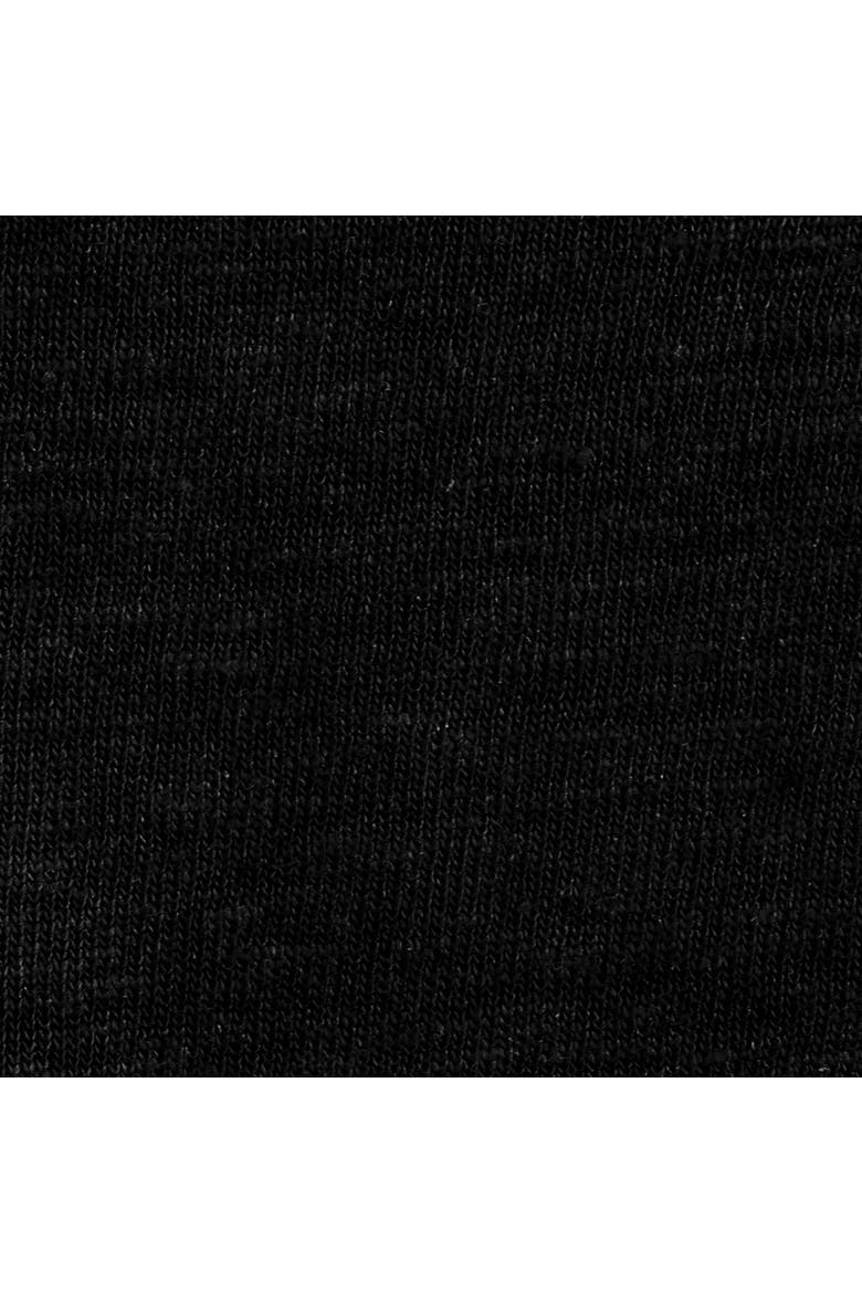 V-neck Linen T-shirt, Alternate, color, BLACK
