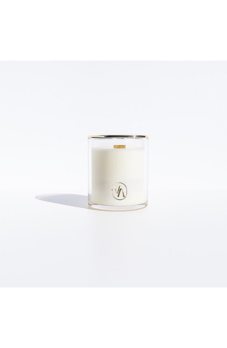 VILLA ABURI Limpopo Peach Scented Candle With Wood Wick, Main, color, White