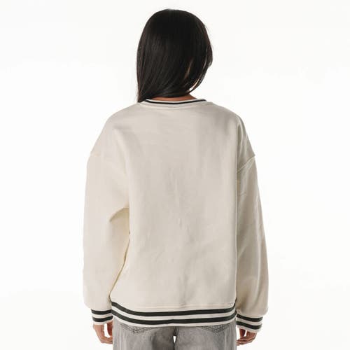 The Wild Collective Cream Green Bay Packers Oversized Vintage French Terry Sweatshirt In White